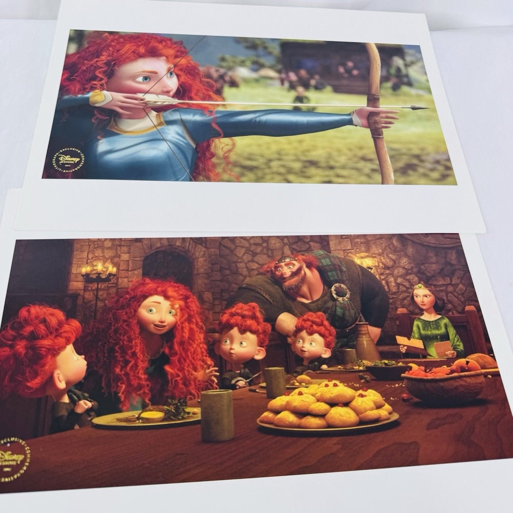 2 Disney's Pixar Brave commemorative lithograph Lot 2012 Disney Store